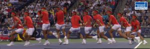 Rafael Nadal’s backhand approach shot.